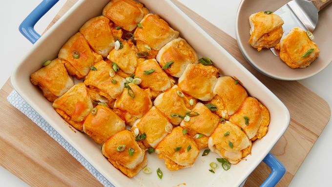 Buffalo Chicken Biscuit Slider Bake