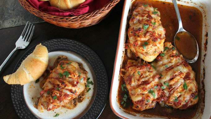 Italian Hasselback Chicken Breasts