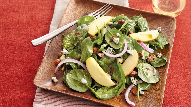 Apple Bacon Spinach Salad