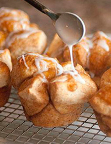 Caramel Monkey Bread Muffins with Icing