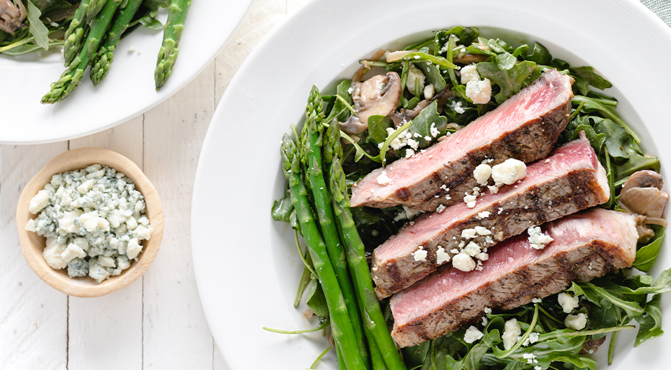 Keto Rib Eye, Mushroom & Blue Cheese