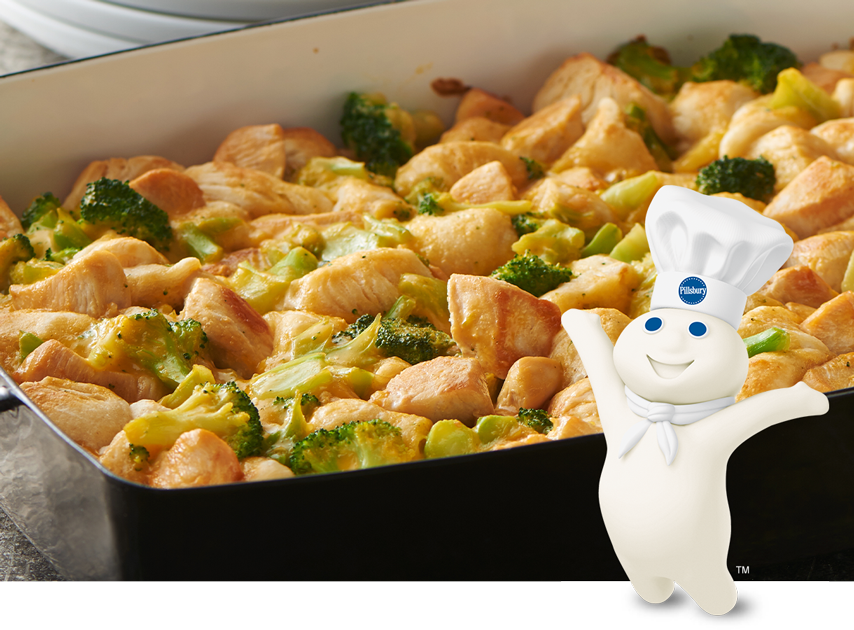 3-Ingredient Chicken and Broccoli Bubble-Up Bake